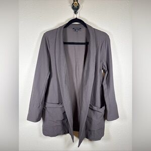 Eileen Fisher blazer Brown open front two pockets stretchy PM